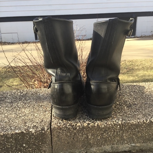 FRYE John Addison Style Black Engineer Motorcycle Boots Size 10 - Picture 8 of 14